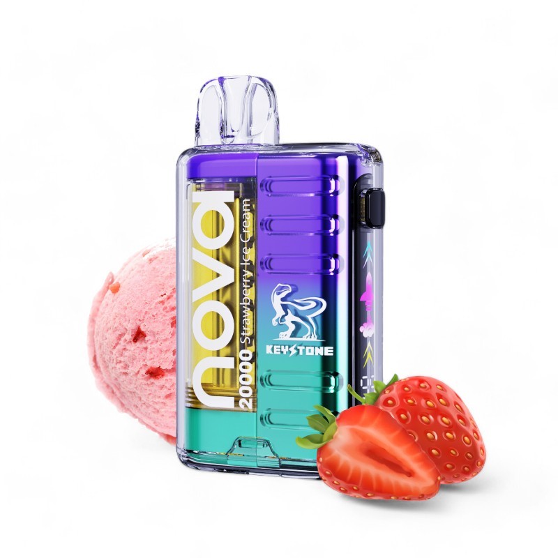 VAPORIZADOR DESECHABLE NOVA 20000 ZERO STRAWBERRY ICE CREAM-KEYSTONE (DS)