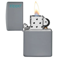 CLASSIC FLAT GREY LOGO-ZIPPO (DS)
