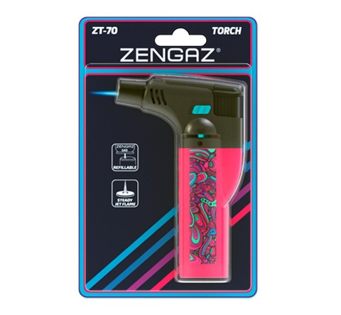 ENCENDEDOR TORCH ZT-70 ROSA/MUKTICOLOR-ZENGAZ