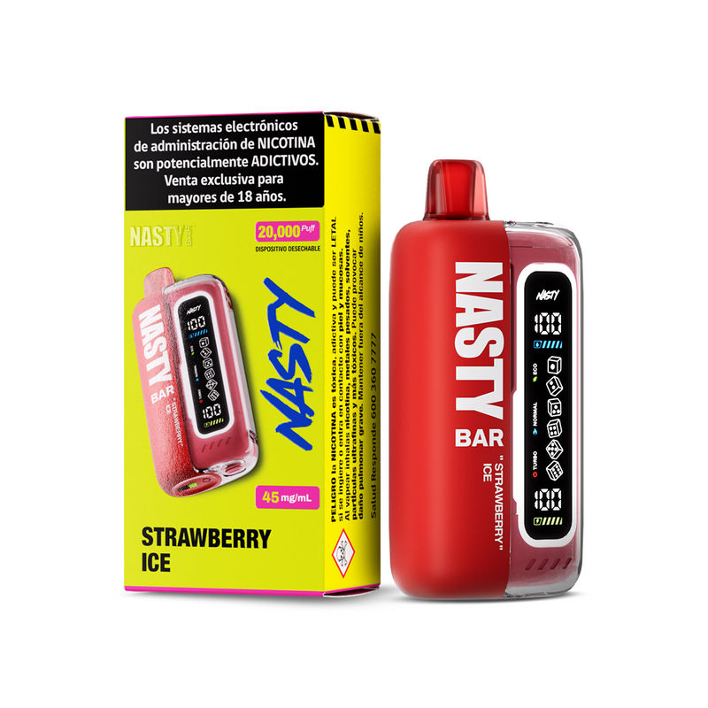 VAPORIZADOR BAR 20000 STRAWBERRY ICE (FRUTILLA) - NASTY