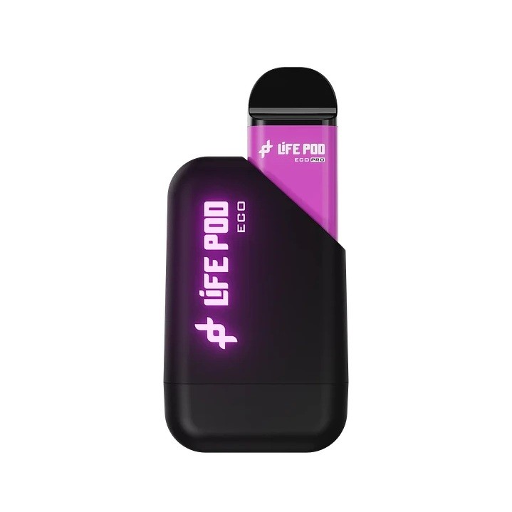 VAPORIZADOR KIT 8000 ECO PRO GRAPE ICE 4.5%-LIFE POD