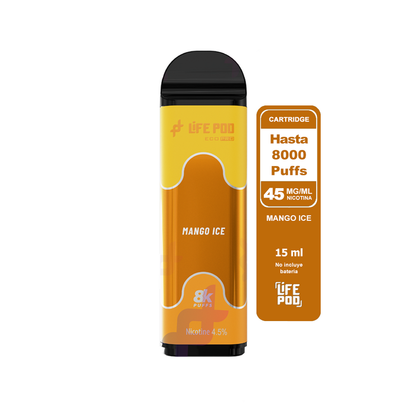 RECARGA 8000 MANGO ICE 4.5%-LIFE POD