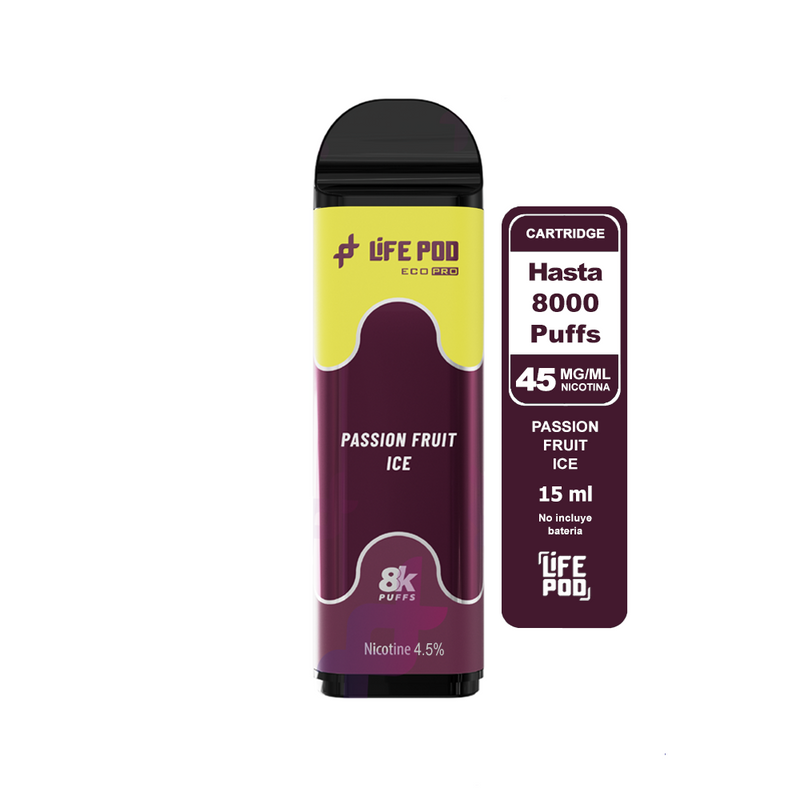 RECARGA 8000 PASSION FRUIT ICE 4.5%-LIFE POD