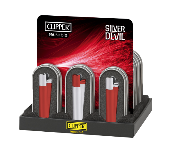 ENCENDEDOR METALICO SILVER DEVIL 12U-CLIPPER