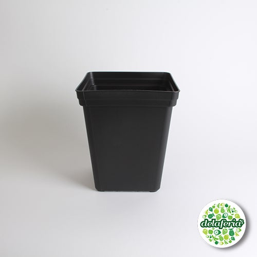11 Litros Maceta Cuadrada Plástica Negra (23x23 cm)