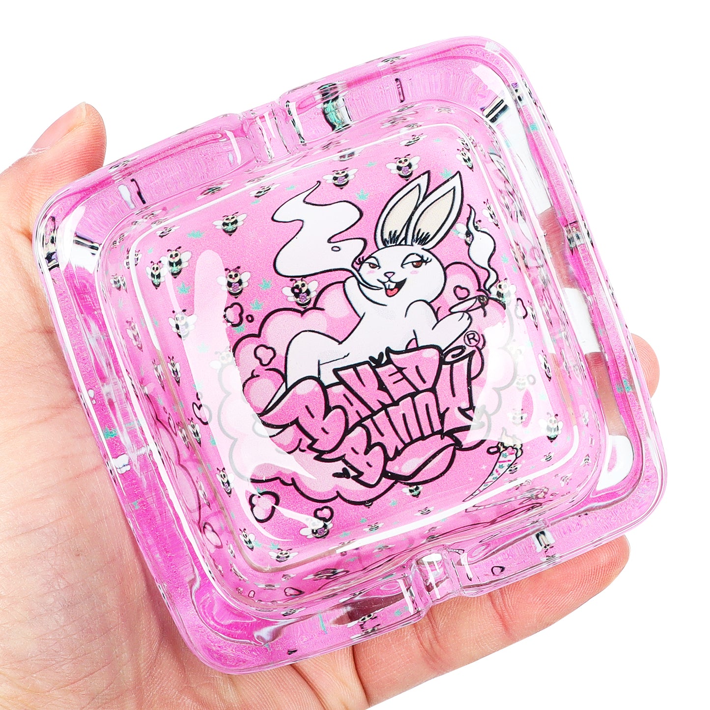 Cenicero Cuadrado (Baked Bunny) vidrio 90mm