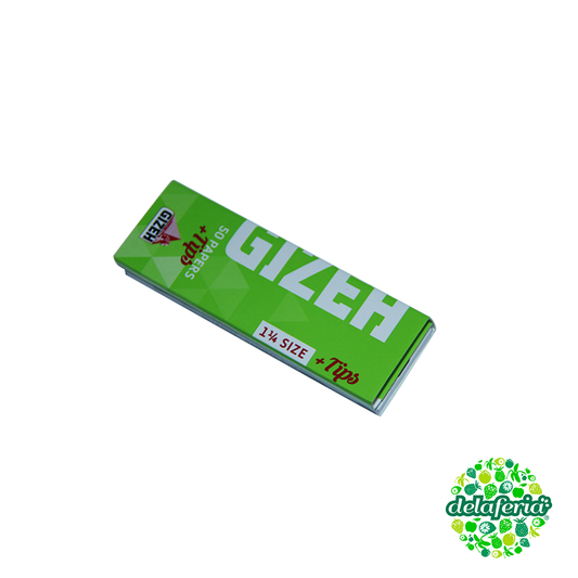Papelillo 1 1/4 verde + tips con iman Gizeh