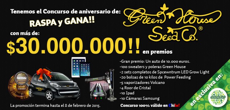 Delaferia tiene en exclusiva el Concurso de Aniversario “Raspa y Gana” de Green House Seeds