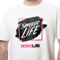 WHITE SHIRT SMOKER LIFE XXL BONGLAB-MERCHANDISE (DS)