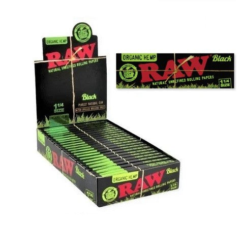 PAPELILLOS BLACK ORGANIC HEMP 1 1/4 24 UD-RAW (DS)