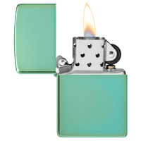 HIGH POLISH GREEN CHAMELEON-ZIPPO (DS)