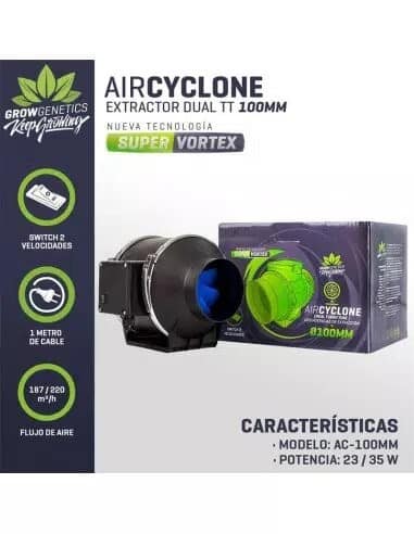 EXTRACTOR DUAL TT 100MM-GROW GENETICS (DS)