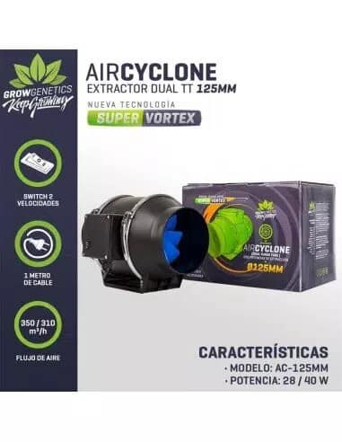 EXTRACTOR DUAL TT 125MM-GROW GENETICS (DS)