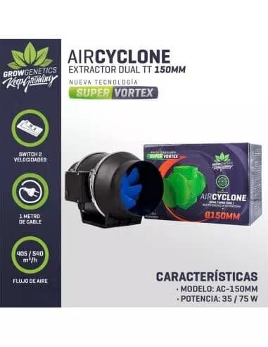 EXTRACTOR DUAL TT 150MM-GROW GENETICS (DS)
