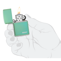 HIGH POLISH GREEN LASERED-ZIPPO (DS)