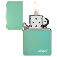 HIGH POLISH GREEN LASERED-ZIPPO (DS)