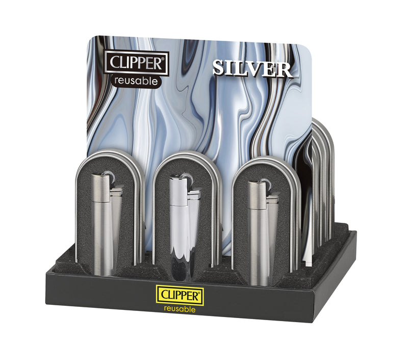 ENCENDEDOR METALICO METAL SILVER 12U-CLIPPER (DS)