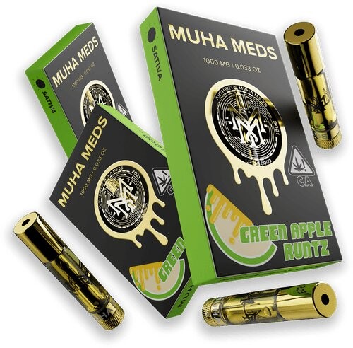 CARTRIDGE MUHA MEDS 0,8ML GREEN APPLE RUNTZ INDICA-MUHA MEDS (DS)