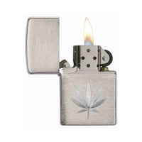 CHROME MARIJUANA LEAF DESIGN-ZIPPO (DS)