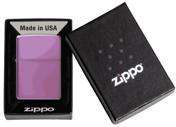 CLASSIC HIGH POLISH PURPLE LOGO-ZIPPO (DS)