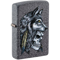WOLF SKULL FEATHER DESIGN-ZIPPO (DS)