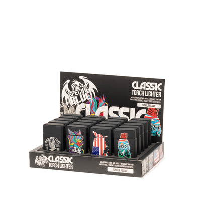DISPLAY CLASSIC RUBBER WILD & FREE LIGHTER 20U-CALVO
