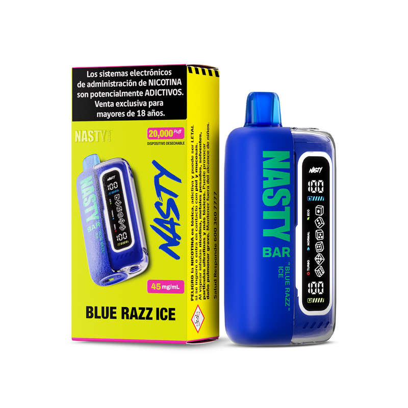 VAPORIZADOR BAR 20000  BLUE RAZZ ICE (ARANDANO) - NASTY
