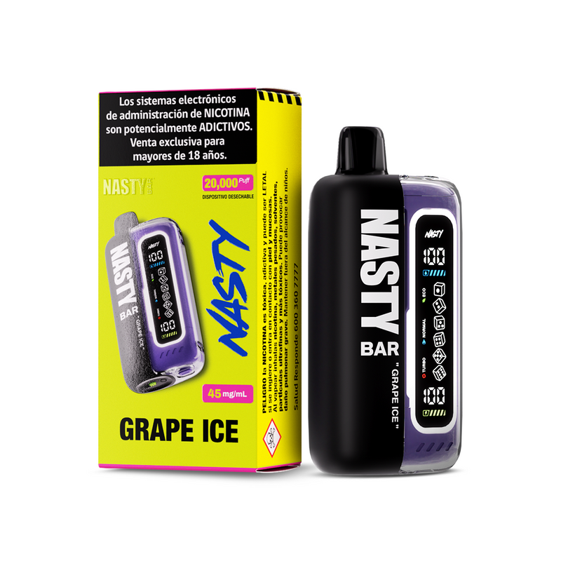 VAPORIZADOR BAR 20000 GRAPE ICE (UVA) - NASTY (DS)
