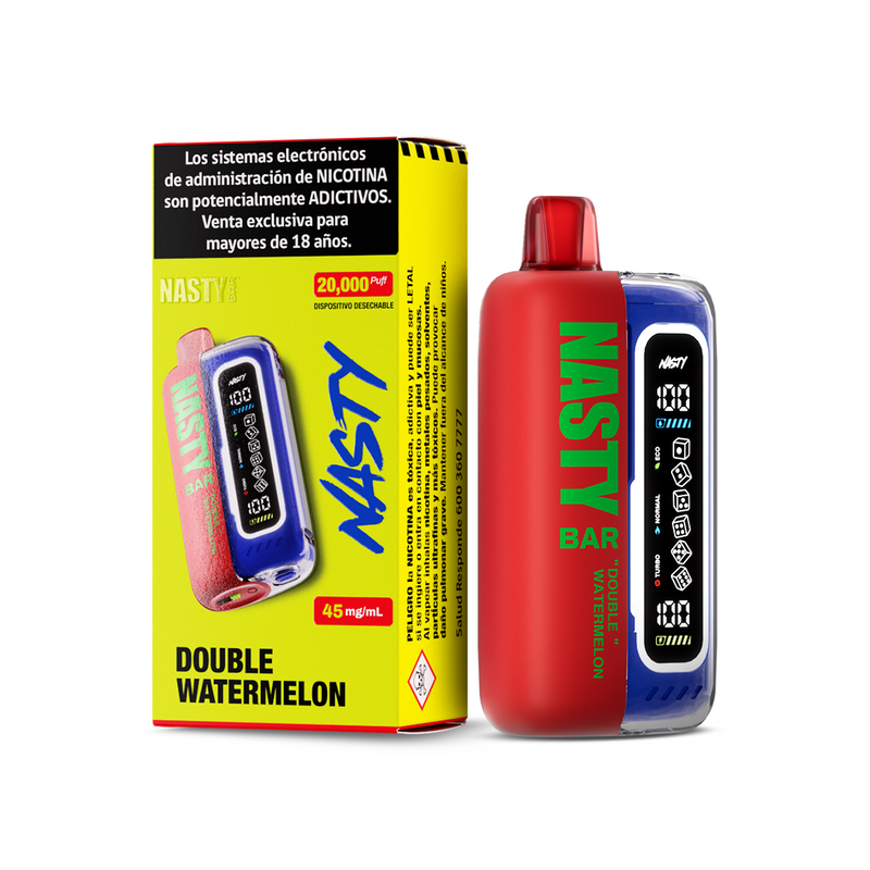 VAPORIZADOR BAR 20000 DOUBLE WATERMELON ICE (DOBLE SANDIA)- NASTY (DS)