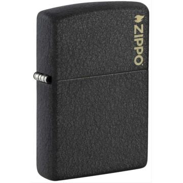 CLASSIC BLACK CRACKLE LOGO-ZIPPO (DS)