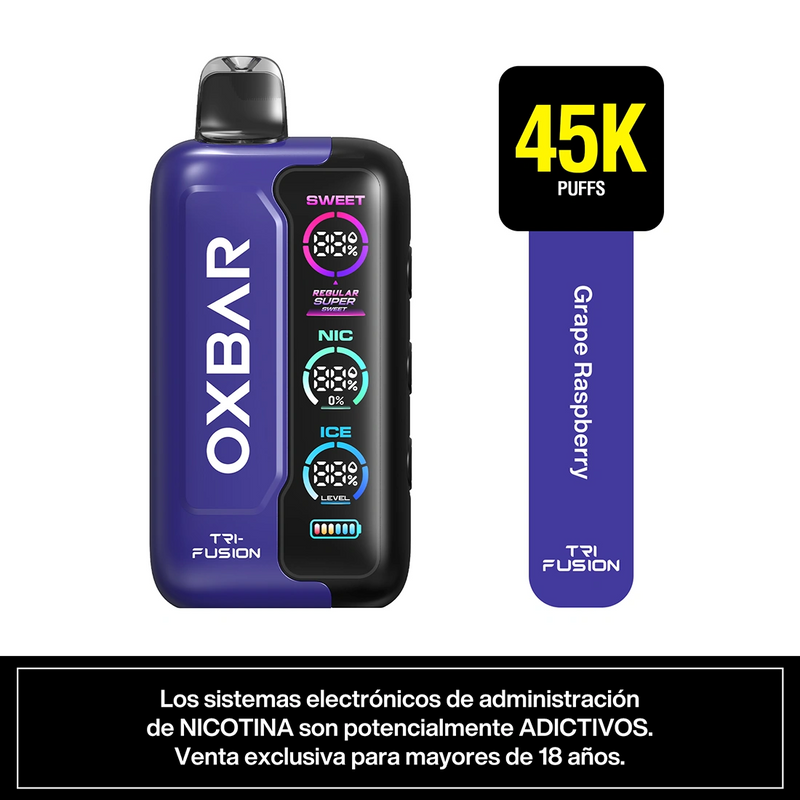 VAPORIZADOR TRIFUSION 45K GRAPE RASPBERRY-OXBAR
