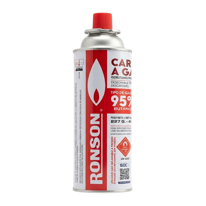 GAS BUTANO/PROPANO ALTA PUREZA (EXTRACCIONES BHO) 400ML-RONSON (DS)