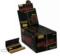 PAPELILLOS BLACK CONNOISSUER CON TIPS 1 1/4 24U-RAW (DS)
