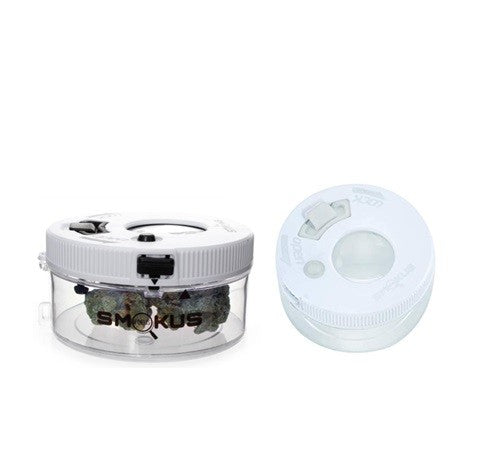 CONTENEDOR HERMETICO CON LUPA JET PACK BLANCO-SMOKUS FOCUS