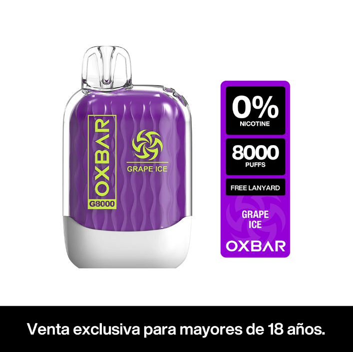 VAPORIZADOR G8000 ZERO GRAPE ICE-OXBAR (DS)