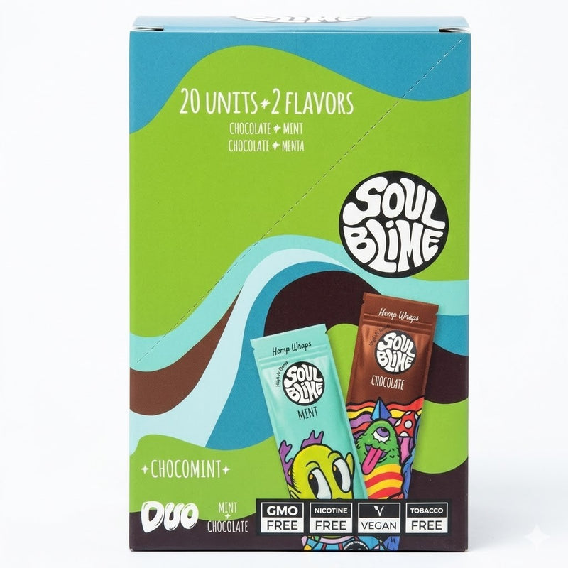 BLUNT HEMP WRAPS DUO CHOCOMINT (/MENTA10U/ CHOCOLATE 10U) - SOULBLIME