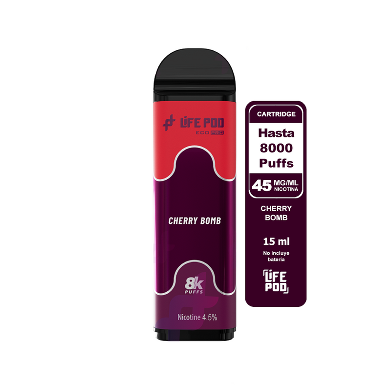 RECARGA 8000 CHERRY BOMB 4.5%-LIFE POD