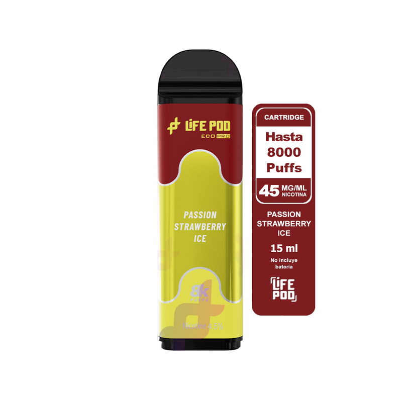 RECARGA 8000 PASSION STRAWBERRY ICE 4.5%-LIFE POD