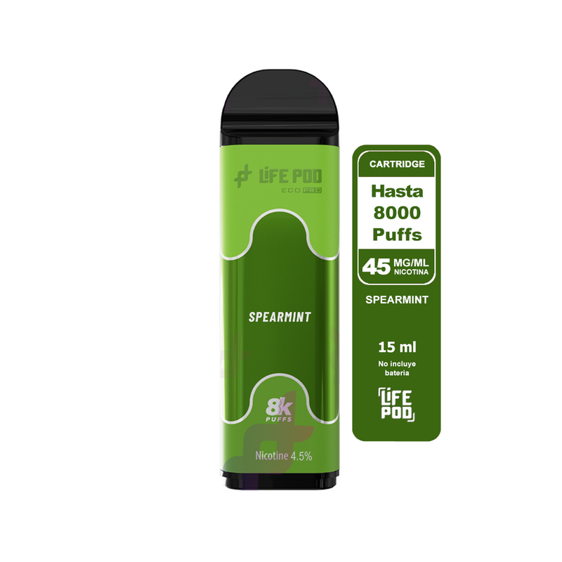 RECARGA 8000 SPEARMINT 4.5%-LIFE POD (DS)