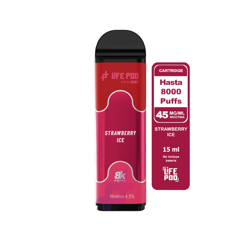 RECARGA 8000 STRAWBERRY ICE 4.5%-LIFE POD (DS)