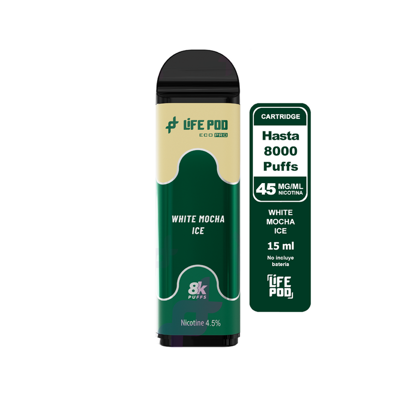 RECARGA 8000 WHITE MOCHA ICE 4.5%-LIFE POD (DS)