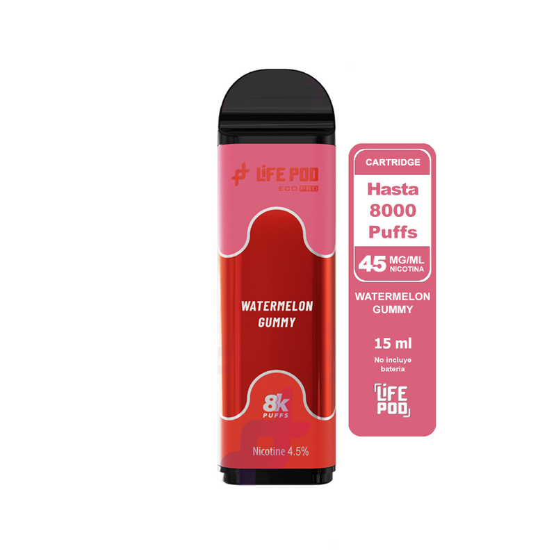 RECARGA 8000 WATERMELON GUMMY 4.5%-LIFE POD