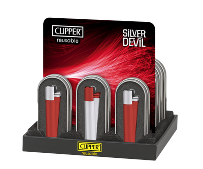 ENCENDEDOR METALICO SILVER DEVIL 12U-CLIPPER