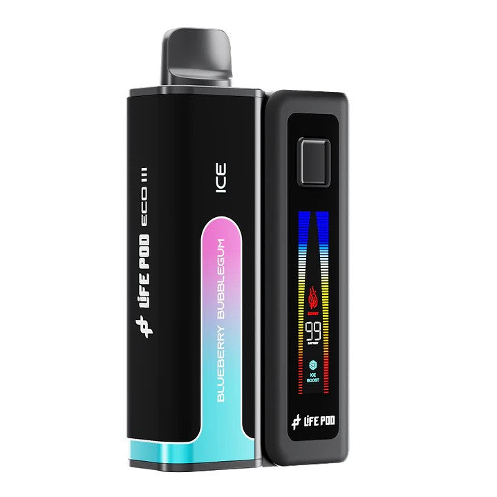 KIT VAPE + RECARGA ECO 3 20.000 PUFFS BLUEBERRY BUBBLEGUM -LIFE POD