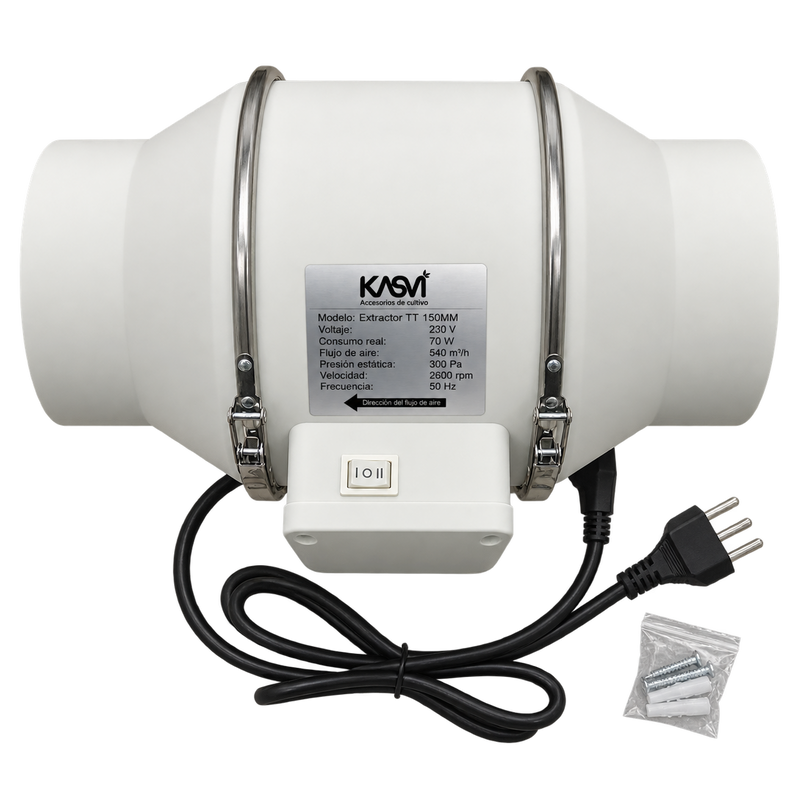 EXTRACTOR TT 150MM 540 M3/H CON CABLE - KASVI