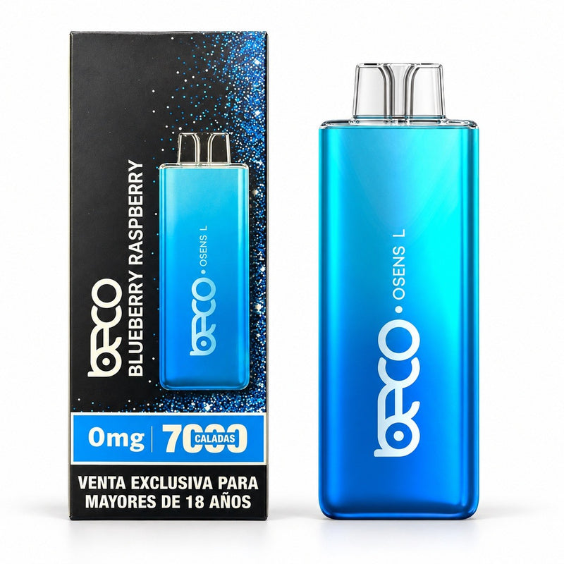 VAPORIZADOR OSENS L BLUEBERRY RASPBERRY 7000 PUFFS 0% NICOTINA - BECO (DS)