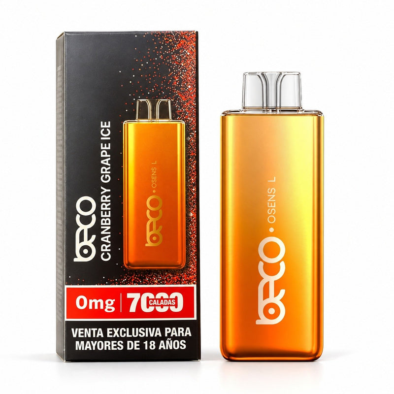 VAPORIZADOR OSENS L CRANBERRY GRAPE ICE 7000 PUFFS 0% NICOTINA - BECO (DS)