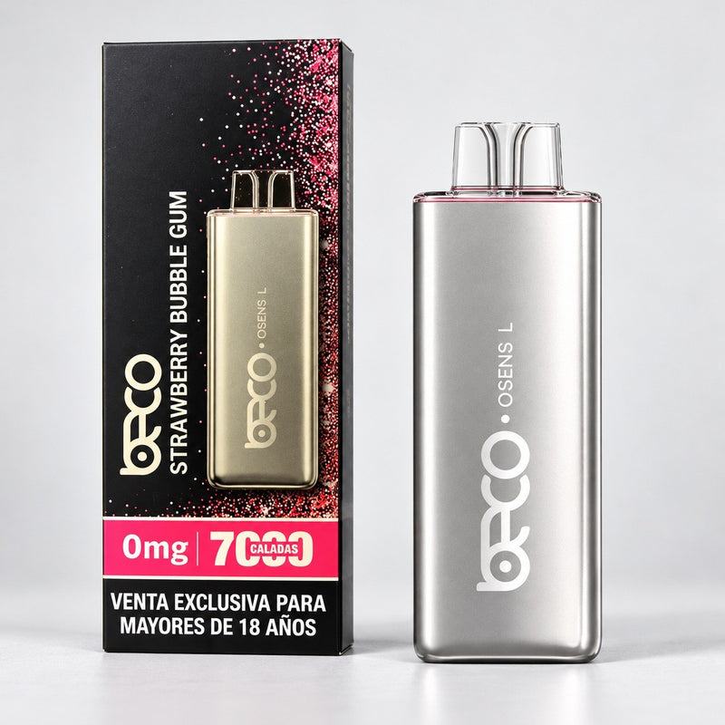 VAPORIZADOR OSENS L STRAWBERRY BUBBLEGUM 7000 PUFFS 0% NICOTINA - BECO (DS)
