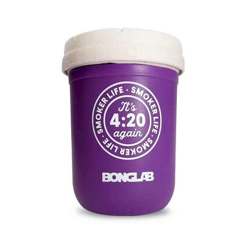 JAR MORADO 8OZ TAPA BLANCA- BONGLAB RE: STASH (DS)