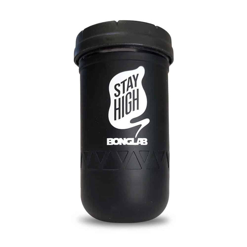 JAR NEGRO 12OZ TAPA NEGRA- BONGLAB RE: STASH (DS)